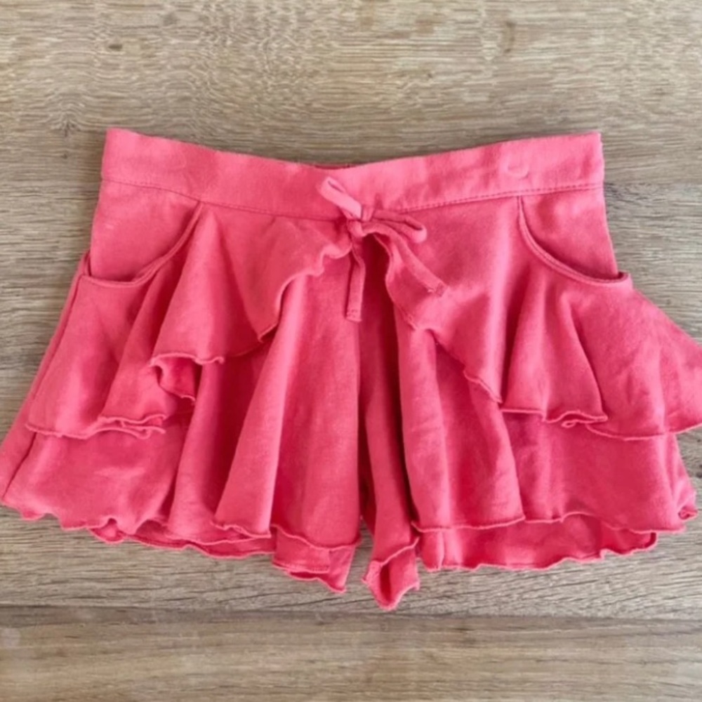 Coral orange/pink Frilled Twirl Shorts